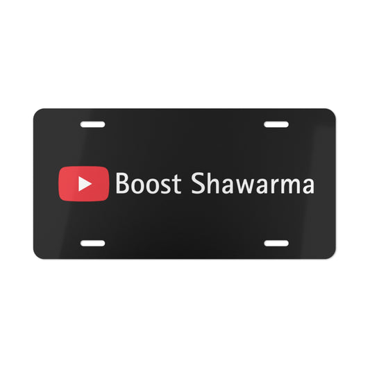 Vanity Plate - "Boost Shawarma" YouTube Style | Novelty License Plate Decor - Akram